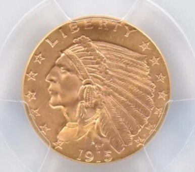1915 $2.50 INDIAN HEAD GOLD QUARTER EAGLE (1 of 2)