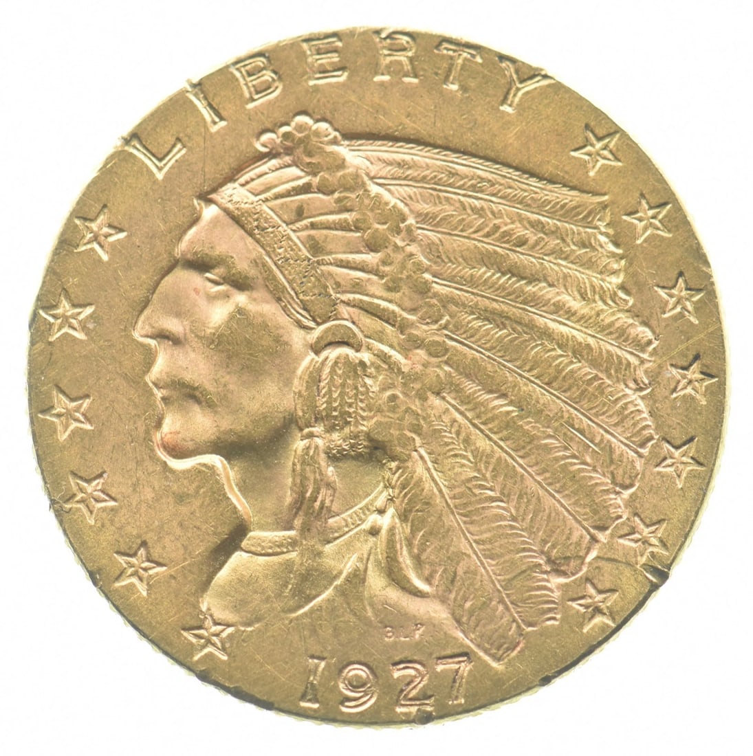 1927 $2.50 INDIAN HEAD GOLD QUARTER EAGLE: 1927 $2.50 Indian Head Gold Quarter Eagle Brand/Mint: None Year: 1927 Fineness: None Denomination: $2.50 Country of Origin: United States Accessories: None Accessories Notice: When purchas