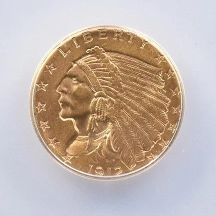 1912 $2.50 INDIAN HEAD GOLD QUARTER EAGLE: 1912 $2.50 Indian Head Gold Quarter Eagle Brand/Mint: None Year: 1912 Fineness: None Denomination: $2.50 Country of Origin: United States Accessories: None Accessories Notice: When purchas