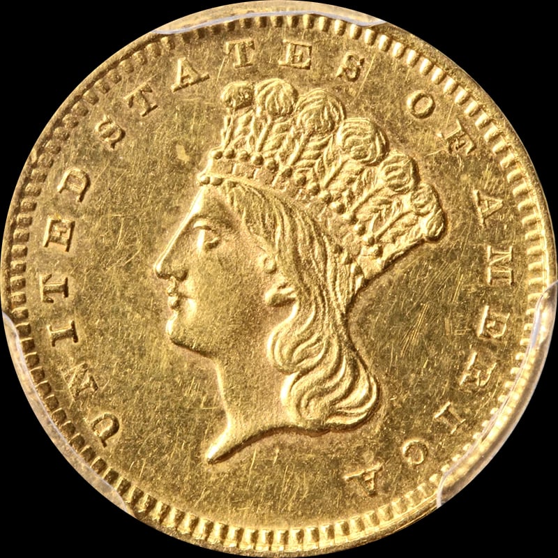 1870-S TYPE 3 INDIAN PRINCESS GOLD $1 (1 of 2)