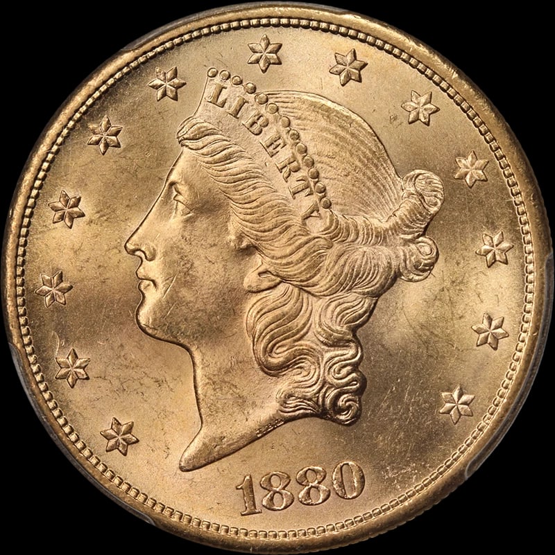 1880-S LIBERTY GOLD $20: 1880-S Liberty Gold $20 Year: 1880 Fineness: 0.9 Composition: Gold Denomination: $20 Country of Origin: United States Accessories: None Accessories Notice: When purchasing pre-owned goods,