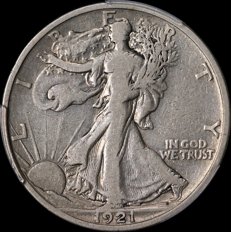 1921-S WALKING LIBERTY HALF: 1921-S Walking Liberty Half Year: 1921 Fineness: None Composition: Silver Denomination: None Country of Origin: United States Accessories: None Accessories Notice: When purchasing pre-owne