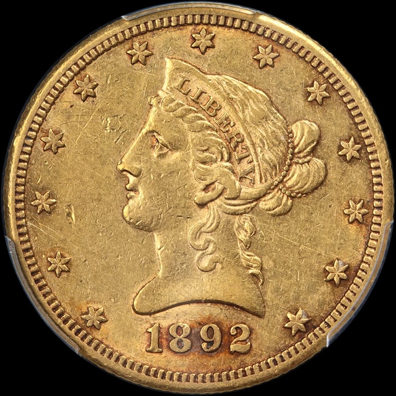 1892-CC LIBERTY GOLD $10: 1892-CC Liberty Gold $10 Year: 1892 Fineness: 0.9 Composition: Gold Denomination: $10 Country of Origin: United States Accessories: None Accessories Notice: When purchasing pre-owned goods