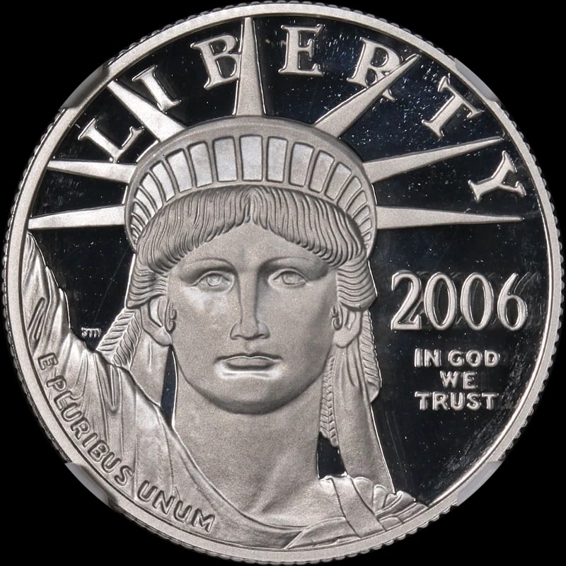 2006-W PLATINUM AMERICAN EAGLE $50: 2006-W Platinum American Eagle $50 Year: 2006 Fineness: 0.9995 Composition: Platinum Denomination: $50 Country of Origin: United States Accessories: None Accessories Notice: When purchasin