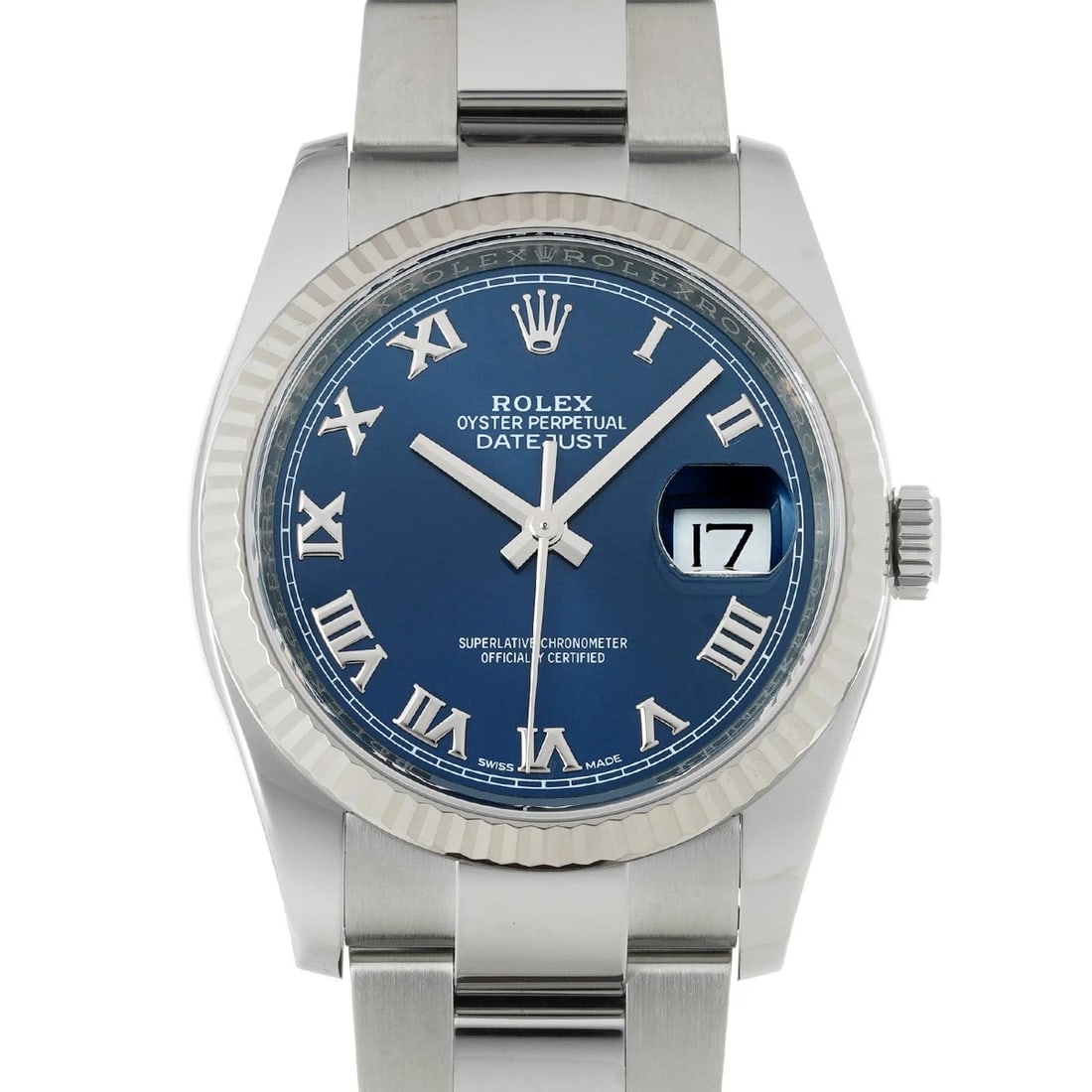 ROLEX DATEJUST BLUE WATCH (1 of 4)