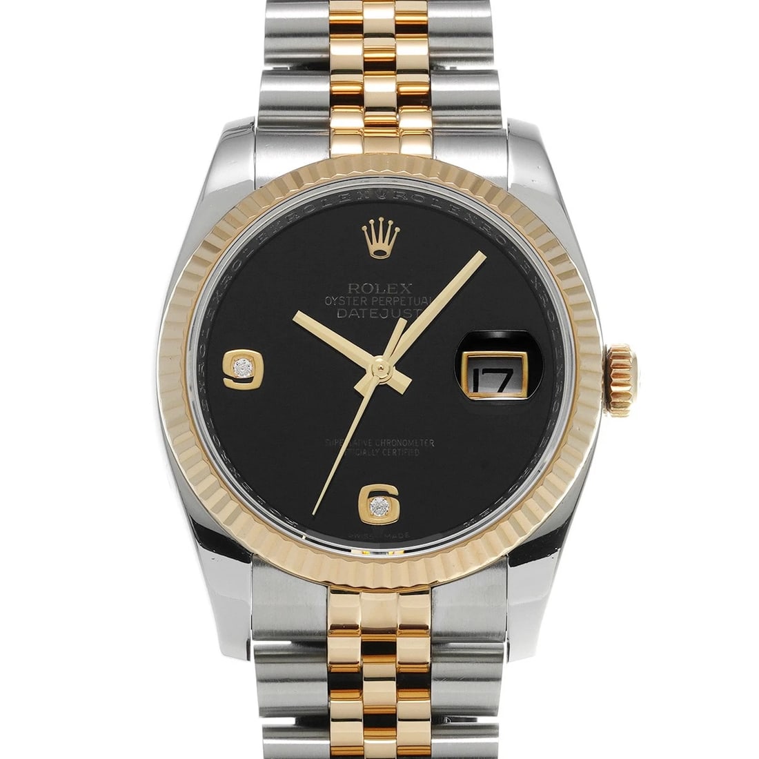ROLEX DATEJUST BLACK ONYX DIAMOND WATCH (1 of 4)