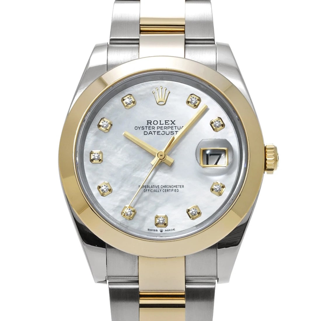 ROLEX DATEJUST WHITE SHELL DIAMOND WATCH: ROLEX Datejust White shell diamond WATCH Brand: ROLEX Type: Wristwatch Material: Band Material Stainless steel/Yellow Gold, Case Material Stainless steel/Yellow Gold Color: Dial Color White shell/d