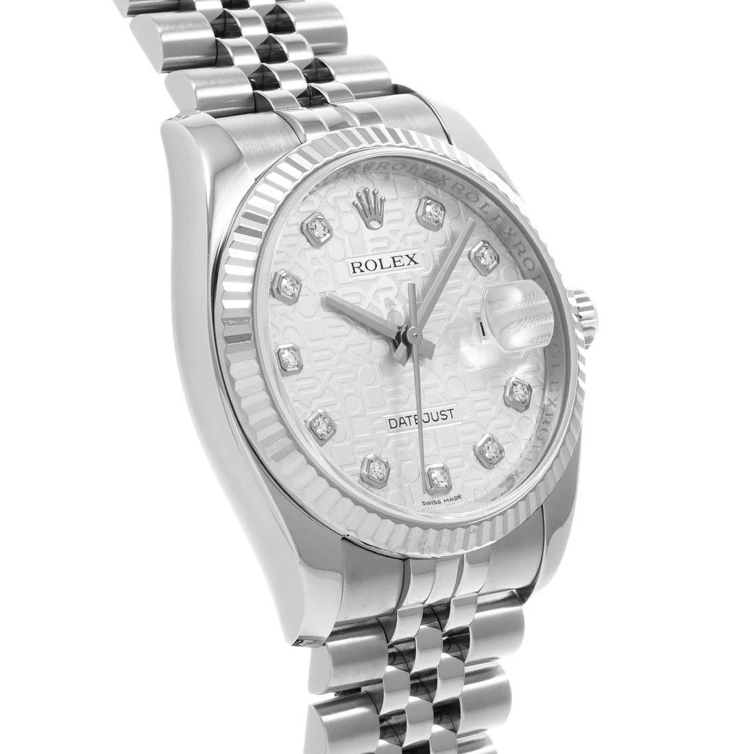 ROLEX DATEJUST SILVER COMPUTER DIAMOND WATCH - 3
