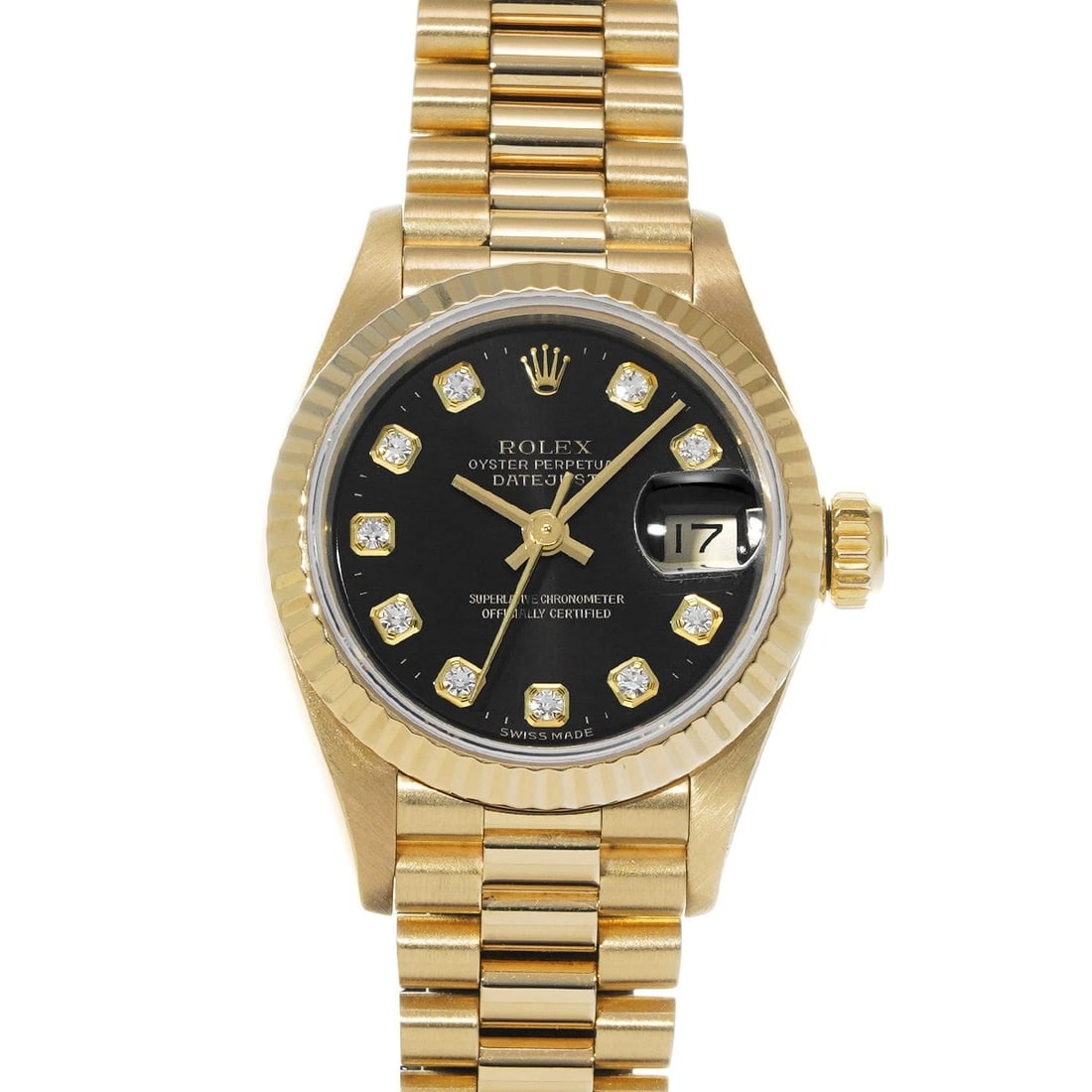 ROLEX DATEJUST BLACK DIAMOND WATCH (1 of 4)