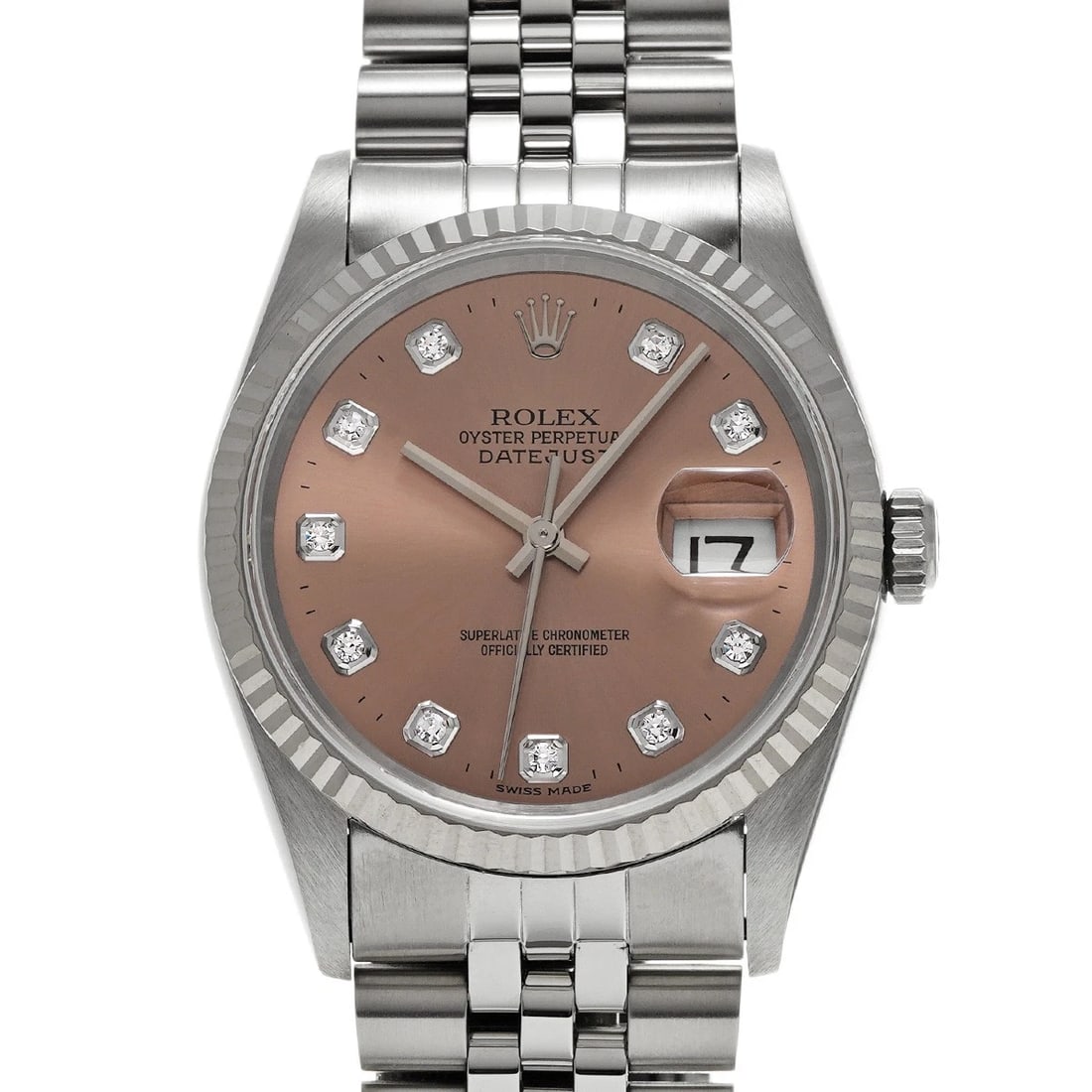 ROLEX DATEJUST PINK DIAMOND WATCH (1 of 4)