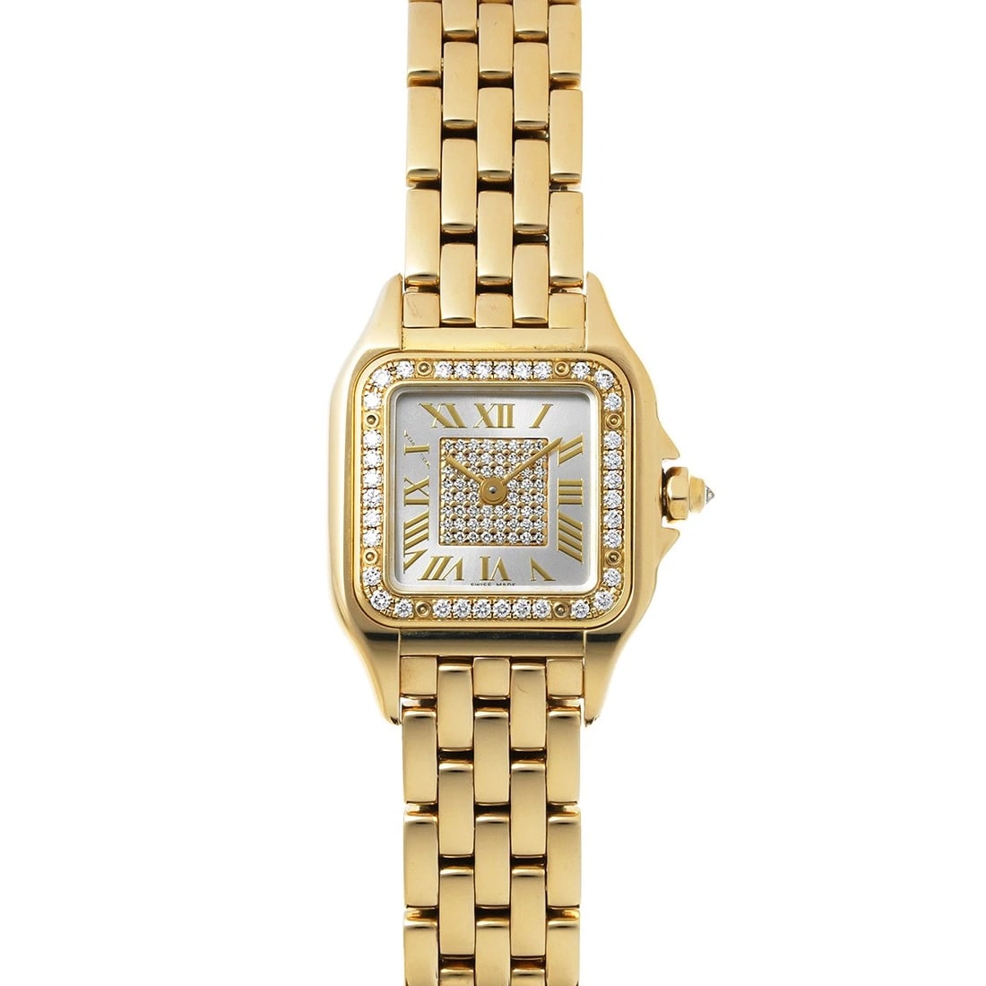 CARTIER PANTHERE SILVER DIAMOND WATCH (1 of 4)