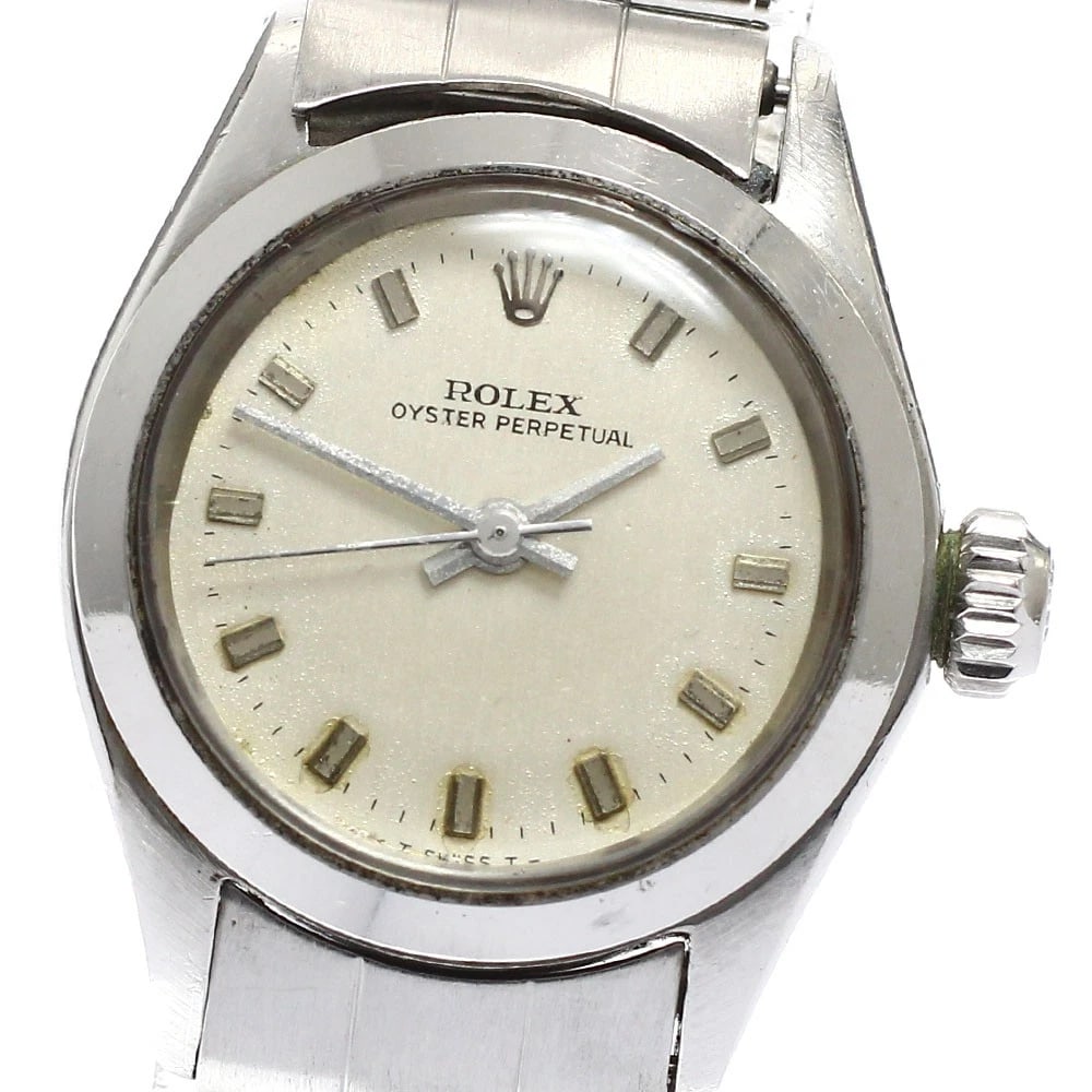 ROLEX OYSTER PERPETUAL SILVER DIAL AUTOMATIC LADIES WATCH: ROLEX Oyster perpetual Silver Dial Automatic Ladies Watch Brand: ROLEX Type: Wristwatch Material: Band Material Stainless Steel, Case Material Stainless Steel / Stainless Steel Color: Band