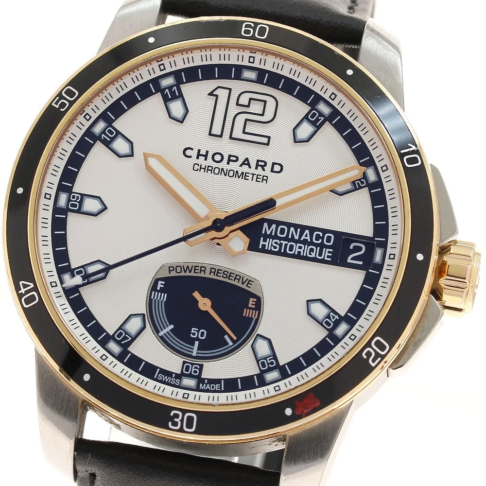 CHOPARD CLASSIC RACING SUPER FAST AUTOMATIC WATCH: Chopard Classic Racing Super Fast Automatic Watch Brand: Chopard Type: Wristwatch Material: Band Material leather, Case Material Stainless Steel / leather Color: Band Color black, Dial Color