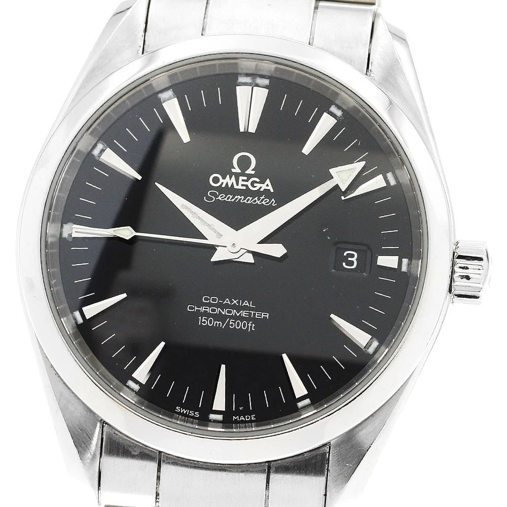 OMEGA SEAMASTER AQUA TERRA COAXIAL BLACK DIAL AUTOMATIC MEN'S: OMEGA Seamaster Aqua Terra Coaxial black Dial Automatic Men's Brand: OMEGA Type: Wristwatch Material: Band Material Stainless Steel, Case Material Stainless Steel / Stainless Steel Color: Band