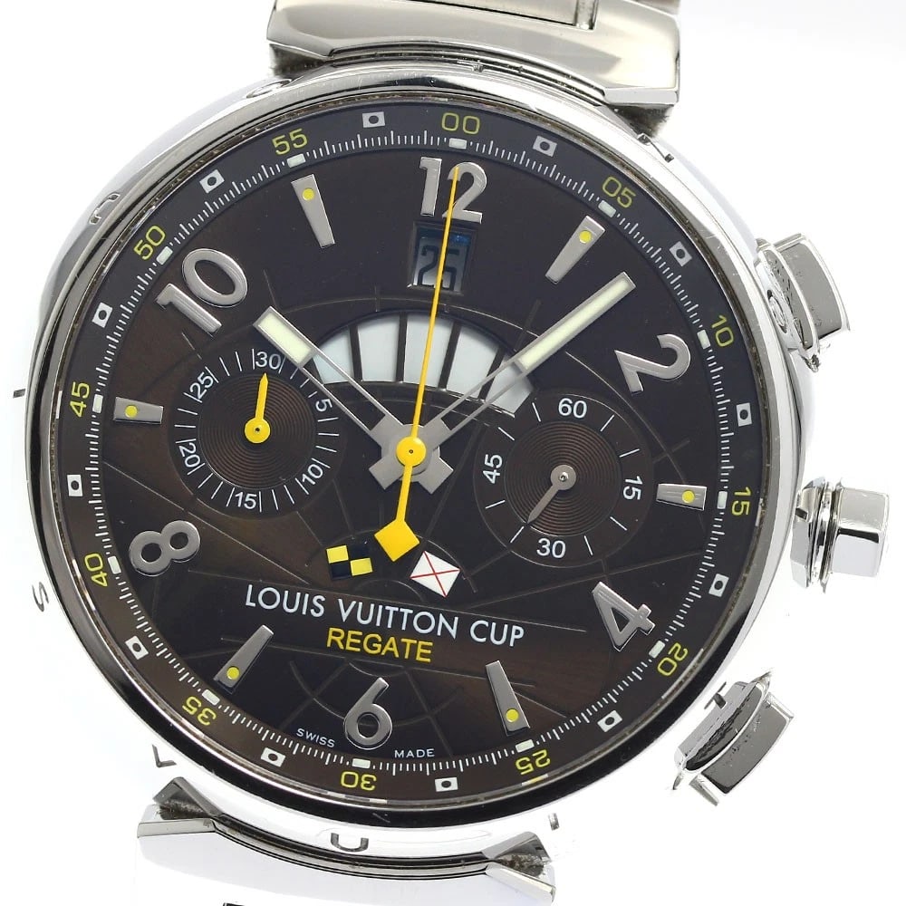 LOUISVUITTON TAMBOUR AUTOMATIC WATCH: LOUISVUITTON Tambour Automatic Watch Brand: LOUIS VUITTON Type: Wristwatch Material: Band Material Stainless Steel, Case Material Stainless Steel / Stainless Steel Color: Band Color Silver,