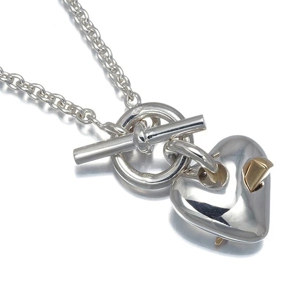 HERMES NECKLACE HEART ARROW 925 STERLING SILVER: HERMES Necklace Heart Arrow 925 Sterling Silver Brand: HERMES Type: Necklace Material: 925 / Sterling Silver 18K / 750 / Yellow Gold Color: Silver Yellow Gold Size: Necklace length: 40cm Pendant s