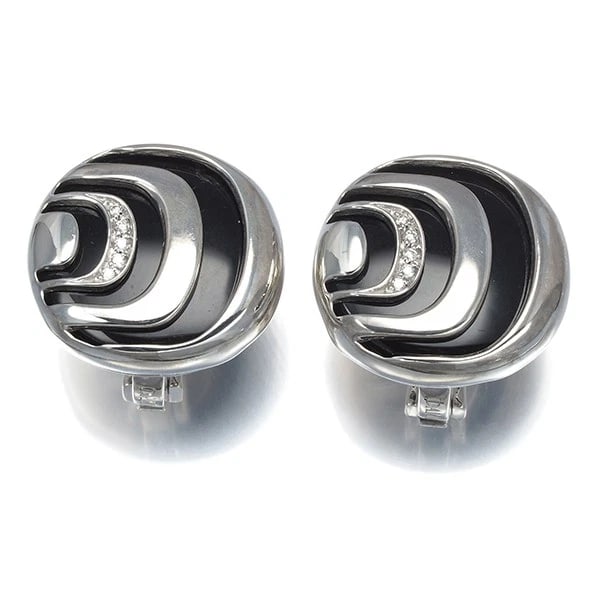 DAMIANI EARRINGS ONYX DIAMOND DAMIANISSIMA: DAMIANI Earrings Onyx Diamond Damianissima Brand: DAMIANI Type: Earrings Material: 925 / Sterling Silver Main Stone/Creation Natural Color: Sterling Silver Size: Design size: 19.7 x 21.0mm Access