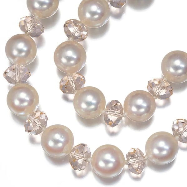 TASAKI NECKLACE CRYSTAL GLASS VARIE LONG SILVER (1 of 3)