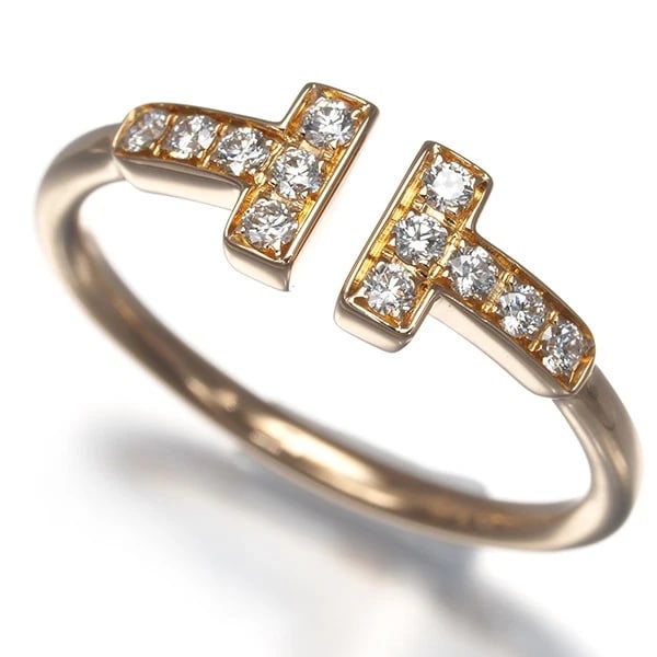 TIFFANY&CO. RING DIAMOND TIFFANY T WIRE: Tiffany&Co. Ring Diamond Tiffany T Wire Brand: Tiffany & Co. Type: Ring Material: 18K / 750 / Rose Gold Main Stone/Creation Natural Color: Rose Gold Size: US5 - 5.25 Accessories: None