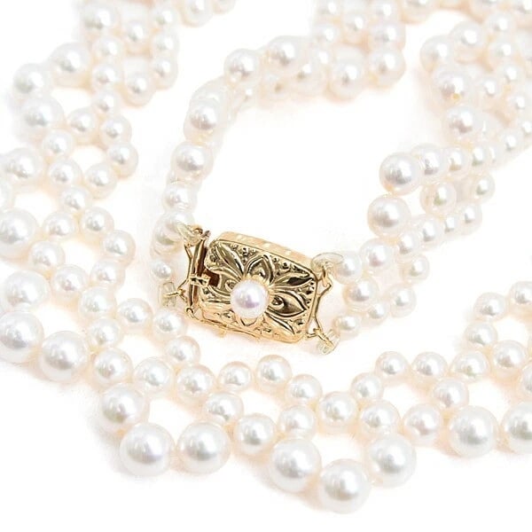 MIKIMOTO PEARL NECKLACE K18 YELLOW GOLD (1 of 3)