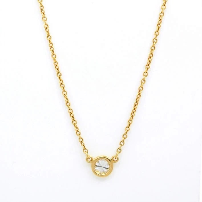 TIFFANY & CO. DIAMOND NECKLACE K18 YELLOW GOLD (1 of 3)
