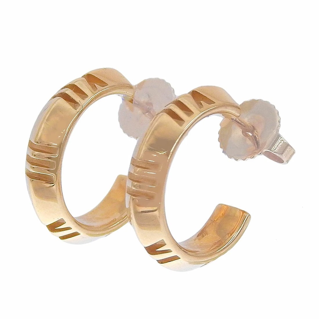 TIFFANY & CO. ATLAS EARRINGS K18PG PINK GOLD DROP DANGLE (1 of 2)