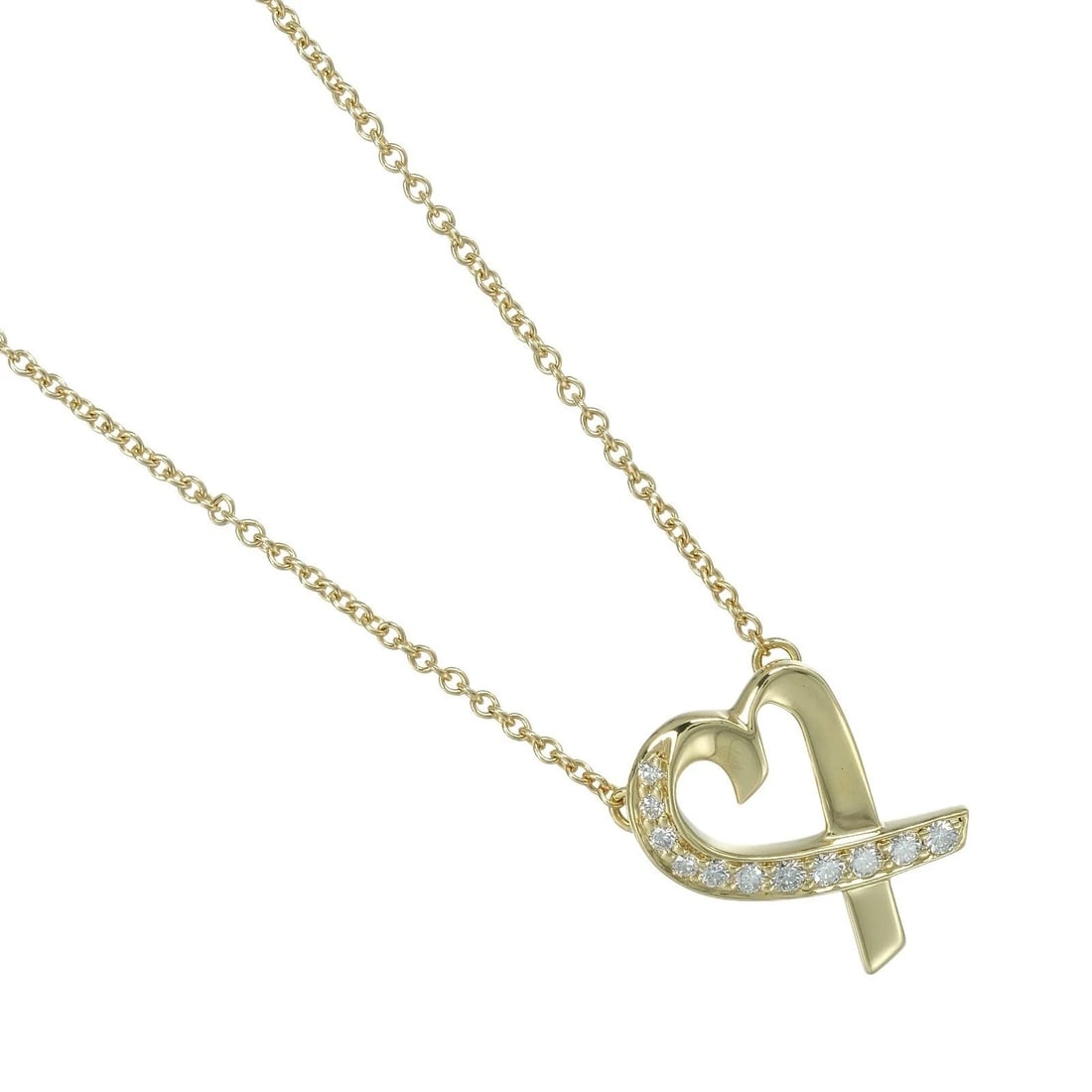 TIFFANY & CO. LOVING HEART DIAMOND NECKLACE 18K: Tiffany & Co. Loving Heart Diamond Necklace 18K Brand: Tiffany & Co. Type: Necklace Material: 18K Yellow Gold (K18YG) Main Stone/Creation Natural Color: Yellow Gold Size: Necklace Length: 15.75 inches