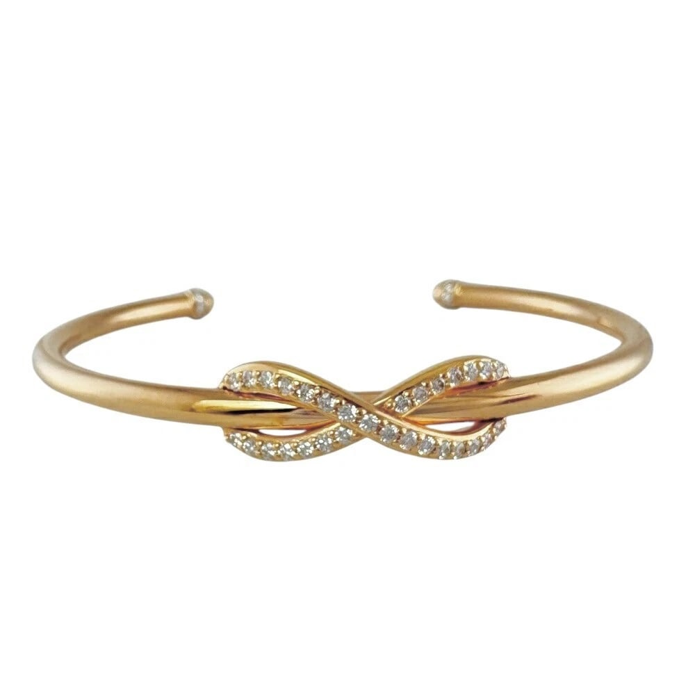TIFFANY & CO. INFINITY CUFF DIAMOND BANGLE 18K PINK GOLD (1 of 5)