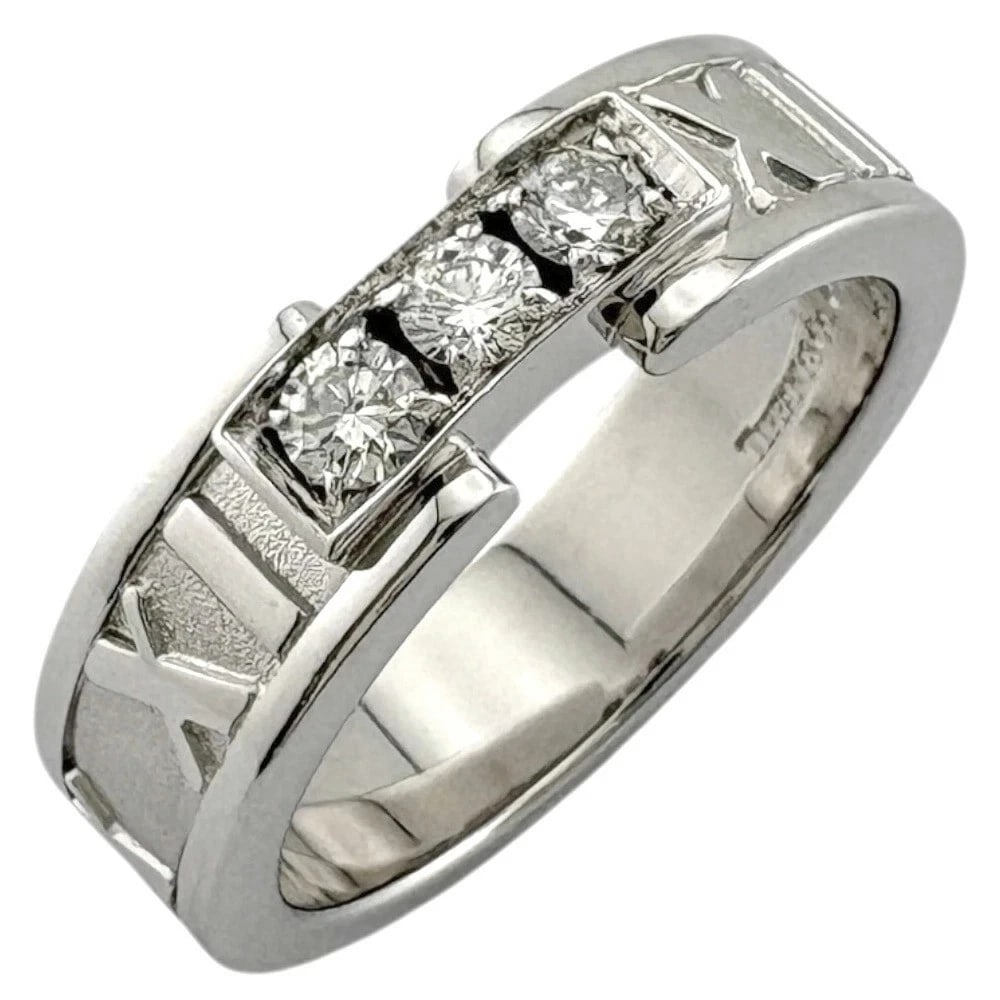 TIFFANY & CO. ATLAS DIAMOND RING 18K WHITE GOLD: Tiffany & Co. Atlas Diamond Ring 18K White Gold Brand: Tiffany & Co. Type: Ring Material: 18K White Gold (Au750) Main Stone/Creation Natural Color: White Gold Size: US: 5.75 Accessories: None