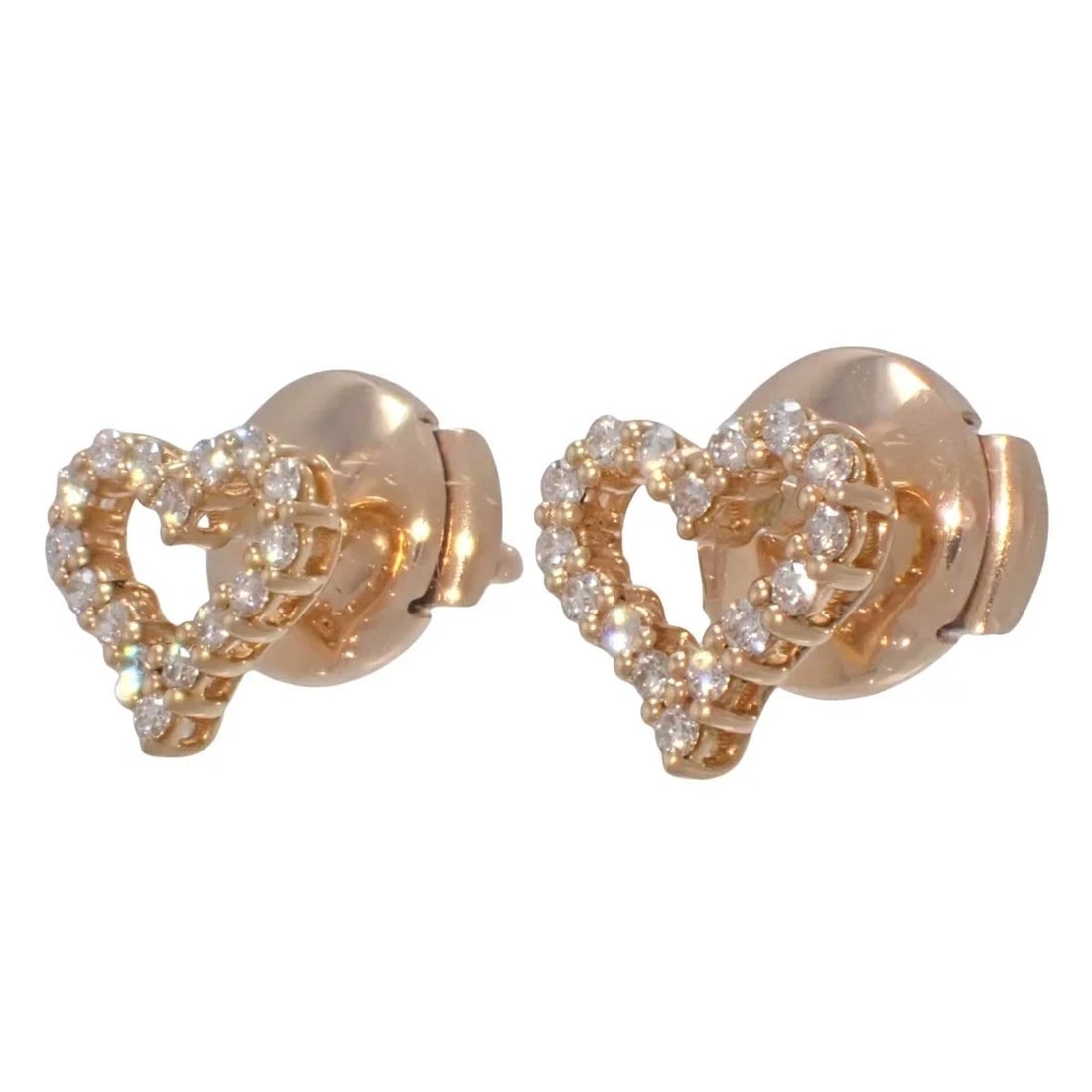 TIFFANY & CO. HEART DIAMOND EARRINGS 18K ROSE GOLD: Tiffany & Co. Heart Diamond Earrings 18K Rose Gold Brand: Tiffany & Co. Type: Earrings Material: 8K Rose Gold (K18PG / AU750) Main Stone/Creation Natural Color: Rose Gold Size: Height: 0.24 in (0.