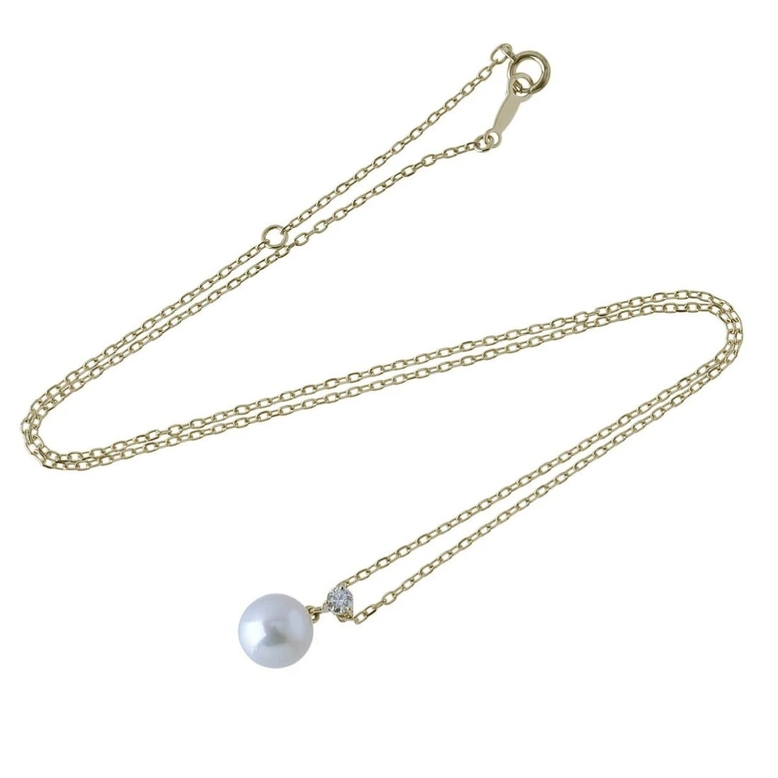 MIKIMOTO AKOYA PEARL DIAMOND PENDANT NECKLACE: MIKIMOTO Akoya Pearl Diamond Pendant Necklace Brand: Mikimoto Type: Necklace Material: 18K Yellow Gold (K18 YG) Main Stone/Creation Akoya Pearl Color: Gold Size: Pendant Size: Length: Approx. 0.59
