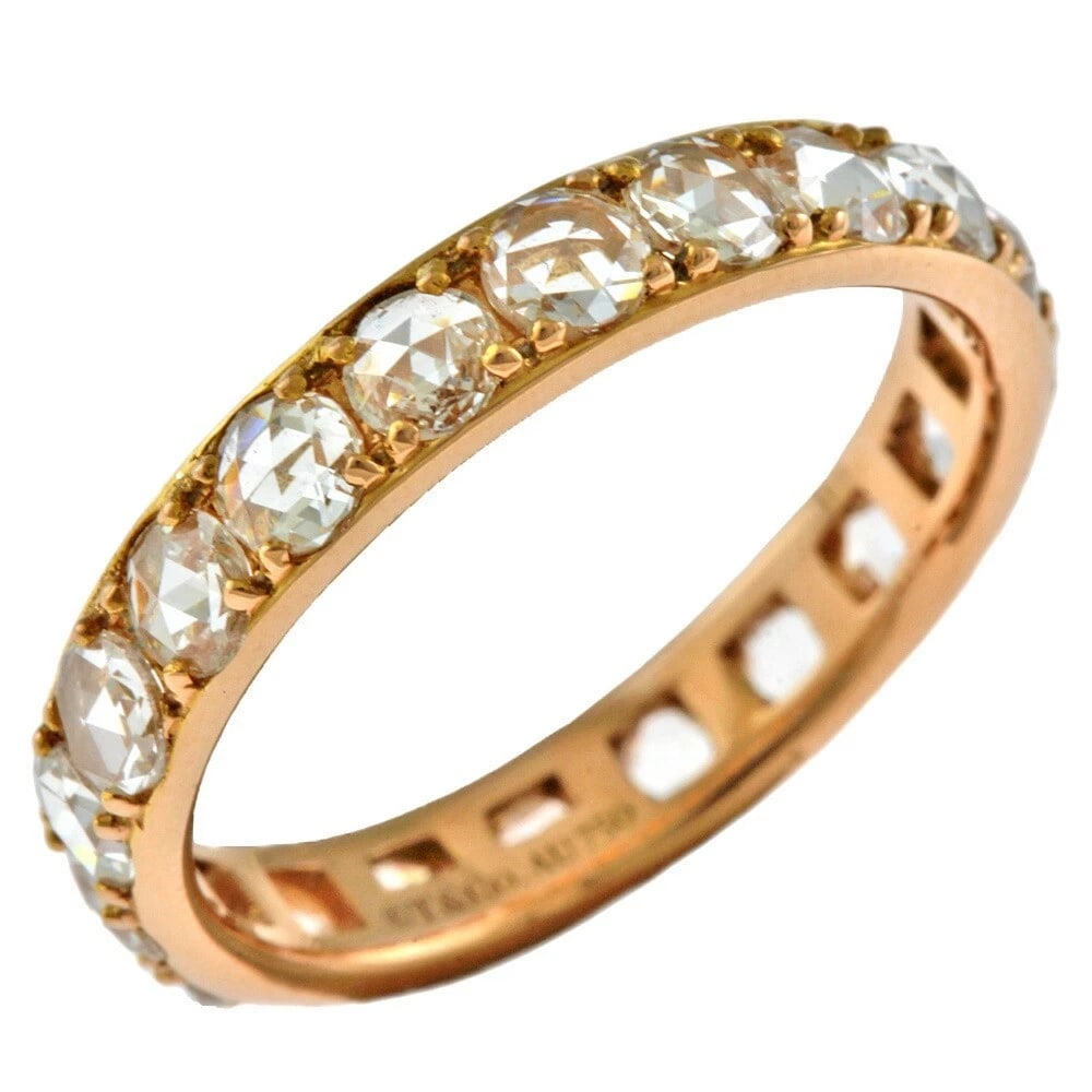 TIFFANY & CO. METRO FULL ETERNITY RING K18 PINK GOLD: Tiffany & Co. Metro Full Eternity Ring K18 Pink Gold Brand: Tiffany & Co. Type: Ring Material: 18K Pink Gold (K18) Main Stone/Creation Natural Color: Pink Gold Size: US 6.75 Accessories: None