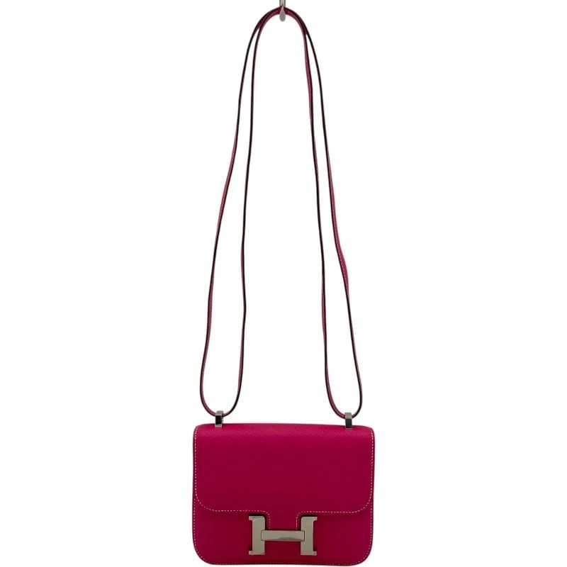HERMES MICRO CONSTANCE MINI MINI SHOULDER BAG: HERMES Micro Constance Mini Mini Shoulder Bag Brand: HERMES Type: Shoulder Bag Material: Epsom Color: Rose Tyrian SVHardware Size: W5.3 x H4.1x D0.8inch Accessories: None Accessories Notice: