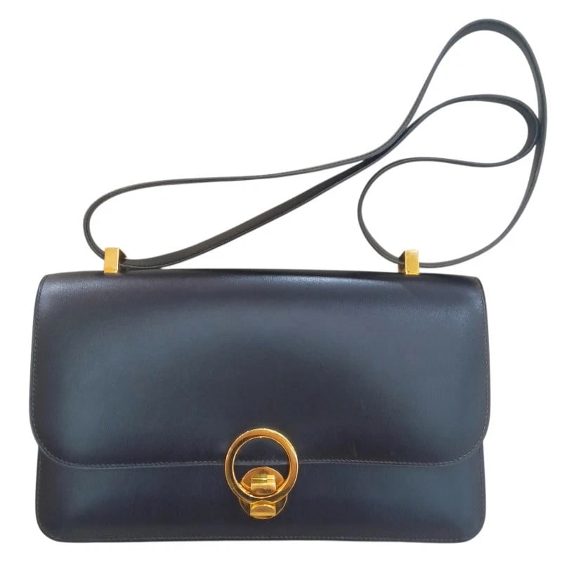 HERMES RING SHOULDER BAG: HERMES Ring Shoulder Bag Brand: HERMES Type: Shoulder Bag Material: Box scarf Color: Gold Hardware Size: W10.0 x H6.1x D1.4inch Accessories: None Accessories Notice: When purchasing pre-ow