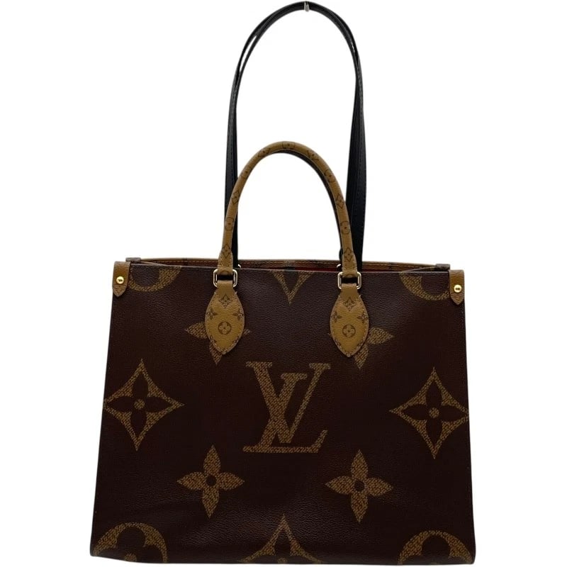 LOUIS VUITTON ON THE GO MM TOTE BAG: LOUIS VUITTON On the Go MM Tote Bag Brand: LOUIS VUITTON Type: Tote Bag Material: monogram giant reverse Color: Brown Size: W13.4 x H10.4x D5.5inch Accessories: None Accessories Notice: When