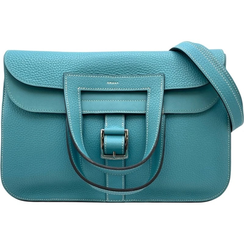 HERMES ARZAN 31 SHOULDER BAG: HERMES Arzan 31 Shoulder Bag Brand: HERMES Type: Shoulder Bag Material: Taurillon Clemence Color: Blue Atoll SVHardware Size: W12.2 x H7.5x D3.1inch Accessories: None Accessories Notice: When
