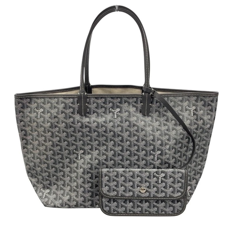 GOYARD SAINT LOUIS PM HANDBAG: GOYARD Saint Louis PM Handbag Brand: GOYARD Type: Handbag Material: Goyard canvas Color: gray Size: W13.8 x H9.8x D5.9inch Accessories: None Accessories Notice: When purchasing pre-owned