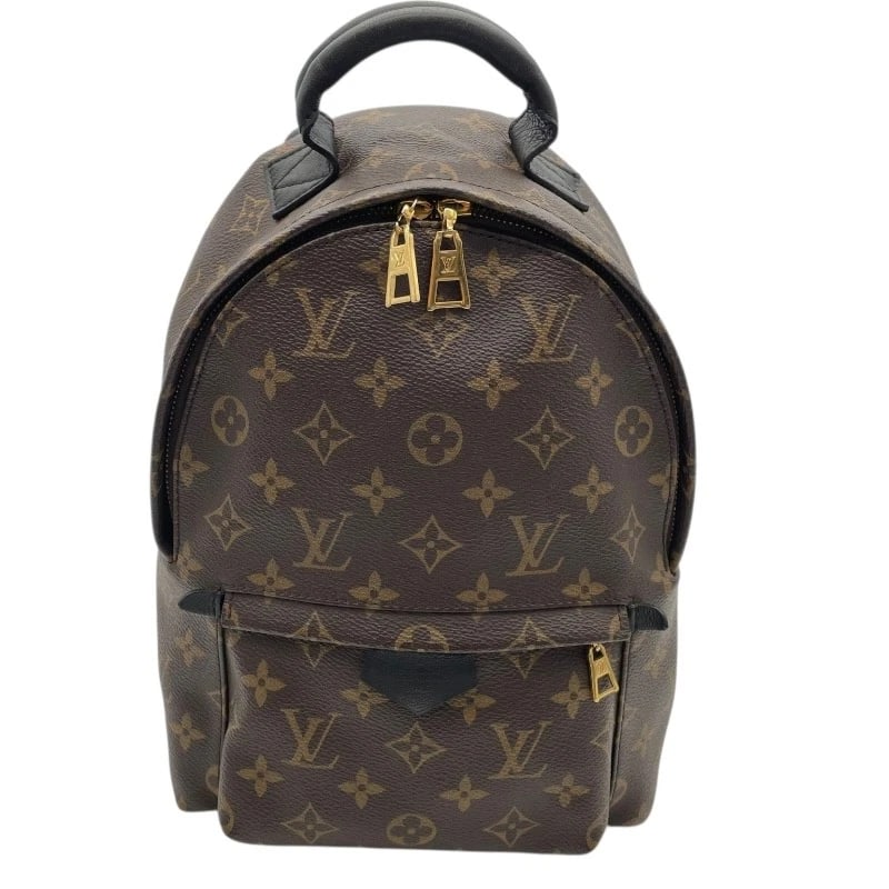 LOUIS VUITTON PALM SPRINGS BACKPACK: LOUIS VUITTON Palm Springs Backpack Brand: LOUIS VUITTON Type: Backpack Â· Daypack Material: Monogram canvas Color: Brown Size: W7.9 x H11.8x D3.5inch Accessories: None Accessories Notice:
