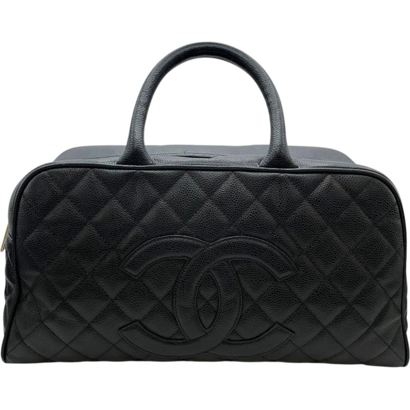 CHANEL MATELASSE BOSTON HANDBAG: CHANEL Matelasse Boston Handbag Brand: CHANEL Type: Handbag Material: caviar Color: Black GD Hardware Size: W14.6 x H11.4x D4.3inch Accessories: None Accessories Notice: When purchasing