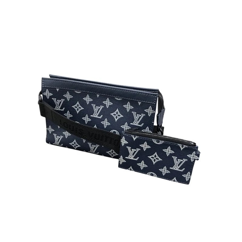 LOUIS VUITTON GASTON WEARABLE WALLET SHOULDER BAG: LOUIS VUITTON gaston wearable wallet Shoulder Bag Brand: LOUIS VUITTON Type: Shoulder Bag Material: Monogram shadow Color: Ink blue Size: W8.7 x H5.5x D2.0inch Accessories: None Accessories