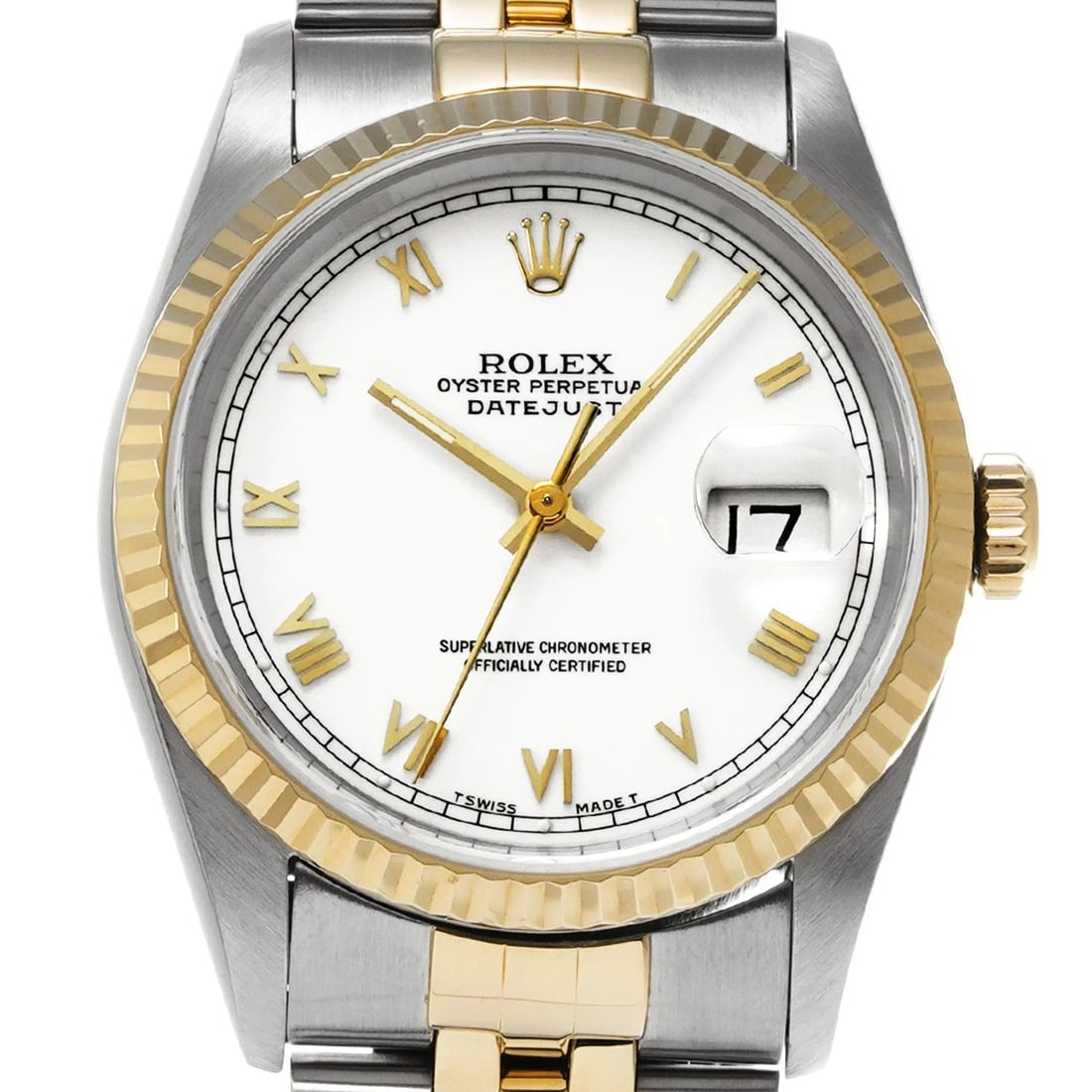 ROLEX DATEJUST WHITE WATCH - 4