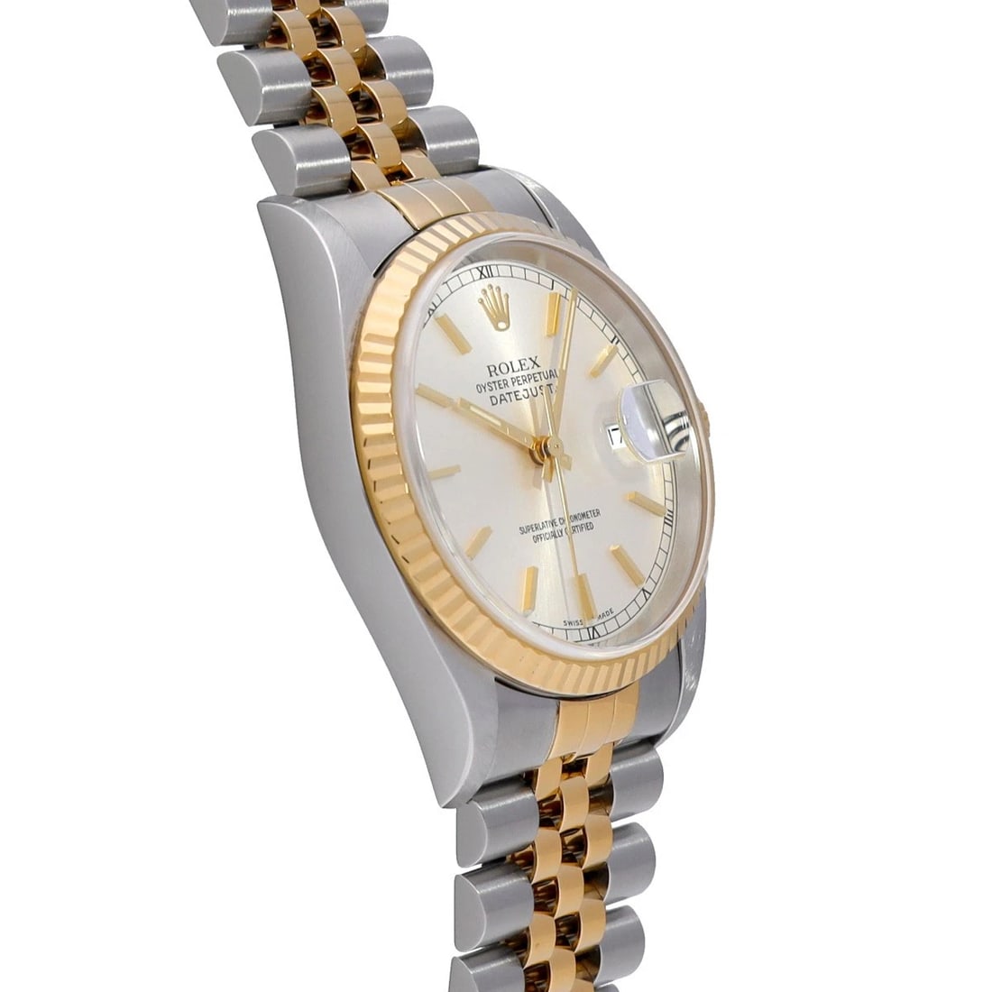 ROLEX DATEJUST SILVER WATCH - 3