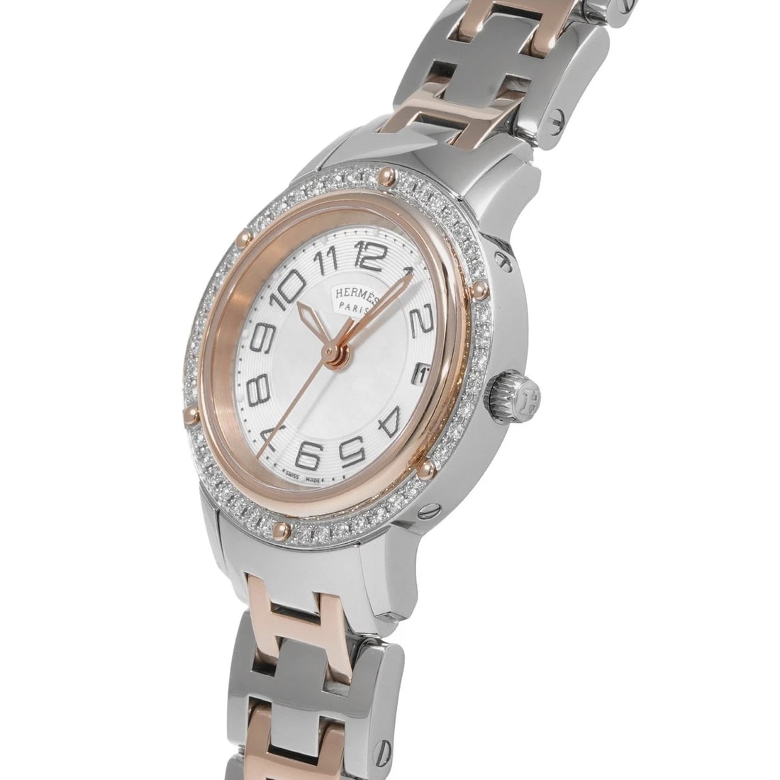 HERMES CLIPPER WHITE SHELL WATCH - 2