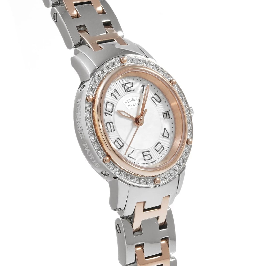 HERMES CLIPPER WHITE SHELL WATCH - 3