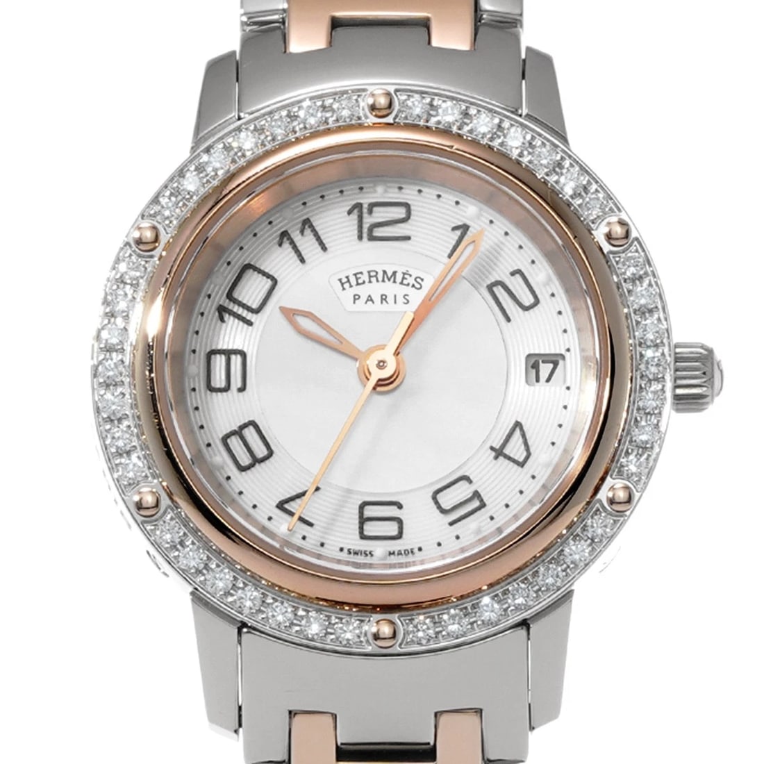 HERMES CLIPPER WHITE SHELL WATCH - 4