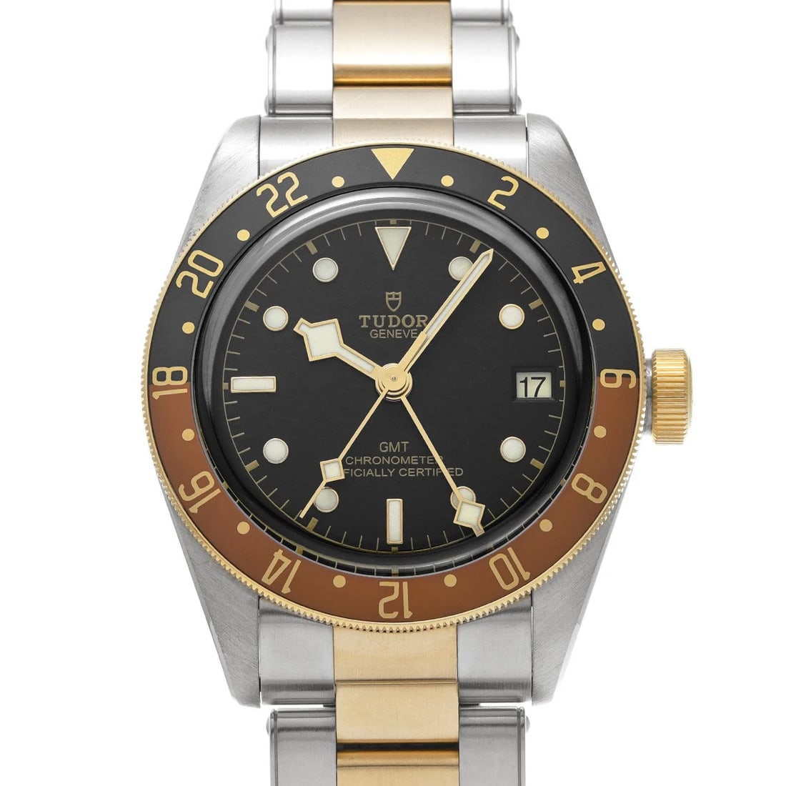 TUDOR HERITAGE BLACK WATCH: TUDOR Heritage Black WATCH Brand: TUDOR Type: Wristwatch Material: Band Material Stainless steel/Yellow Gold, Case Material Stainless steel Color: Dial Color black Size: ??Case? H/about 41mm