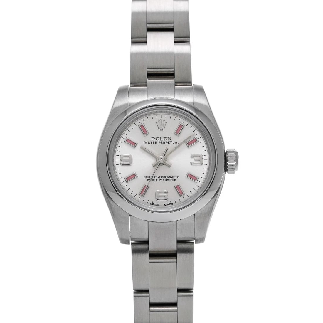 ROLEX OYSTER PERPETUAL SILVER WATCH: ROLEX Oyster Perpetual Silver WATCH Brand: ROLEX Type: Wristwatch Material: Band Material Stainless steel, Case Material Stainless steel Color: Dial Color Silver Size: ??Case? H/about 26mm