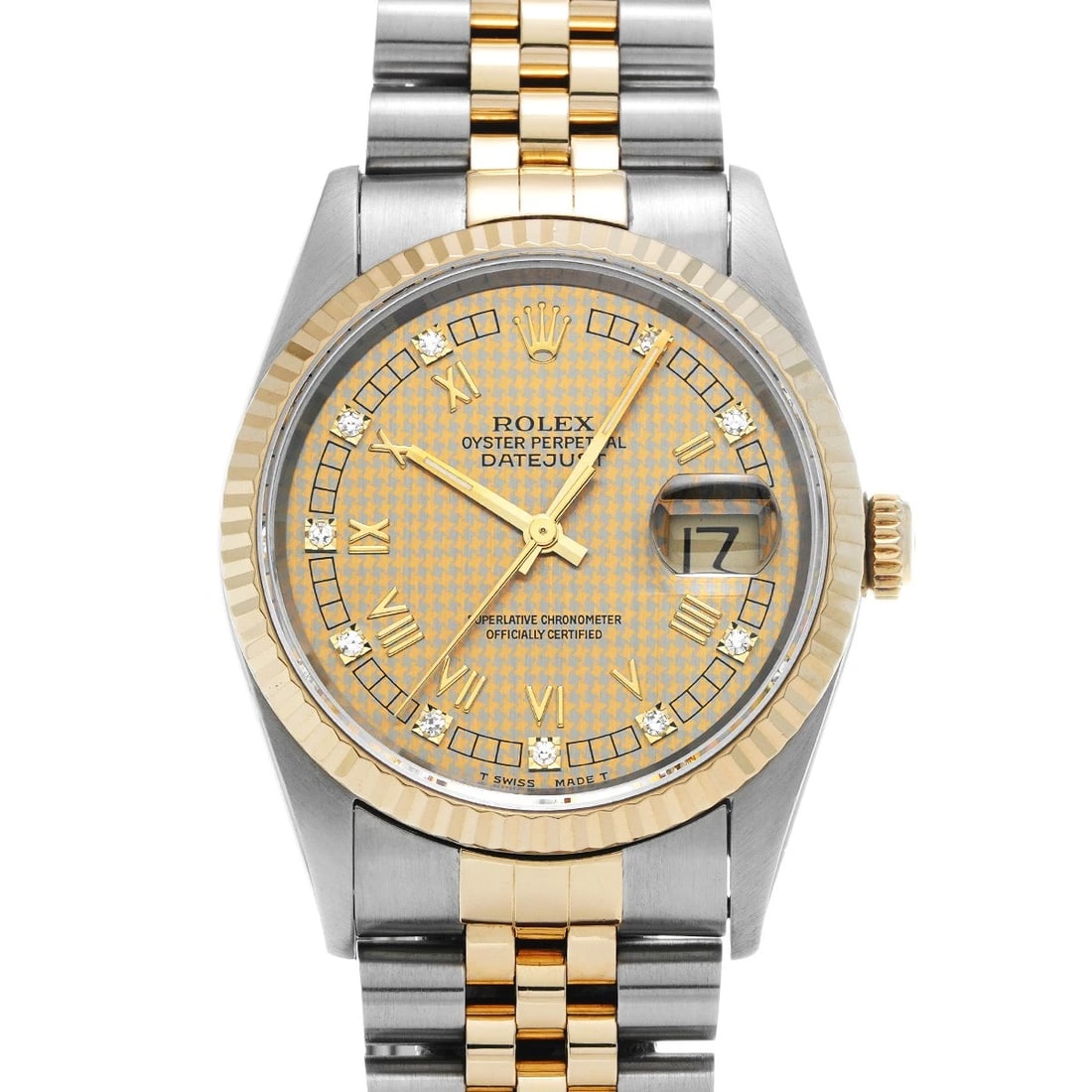 ROLEX DATEJUST CHAMPAGNE DIAMOND WATCH: ROLEX Datejust Champagne diamond WATCH Brand: ROLEX Type: Wristwatch Material: Band Material Stainless steel/Yellow Gold, Case Material Stainless steel Color: Dial Color Champagne