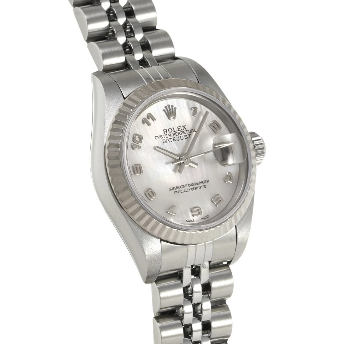 ROLEX DATEJUST WHITE SHELL WATCH - 3