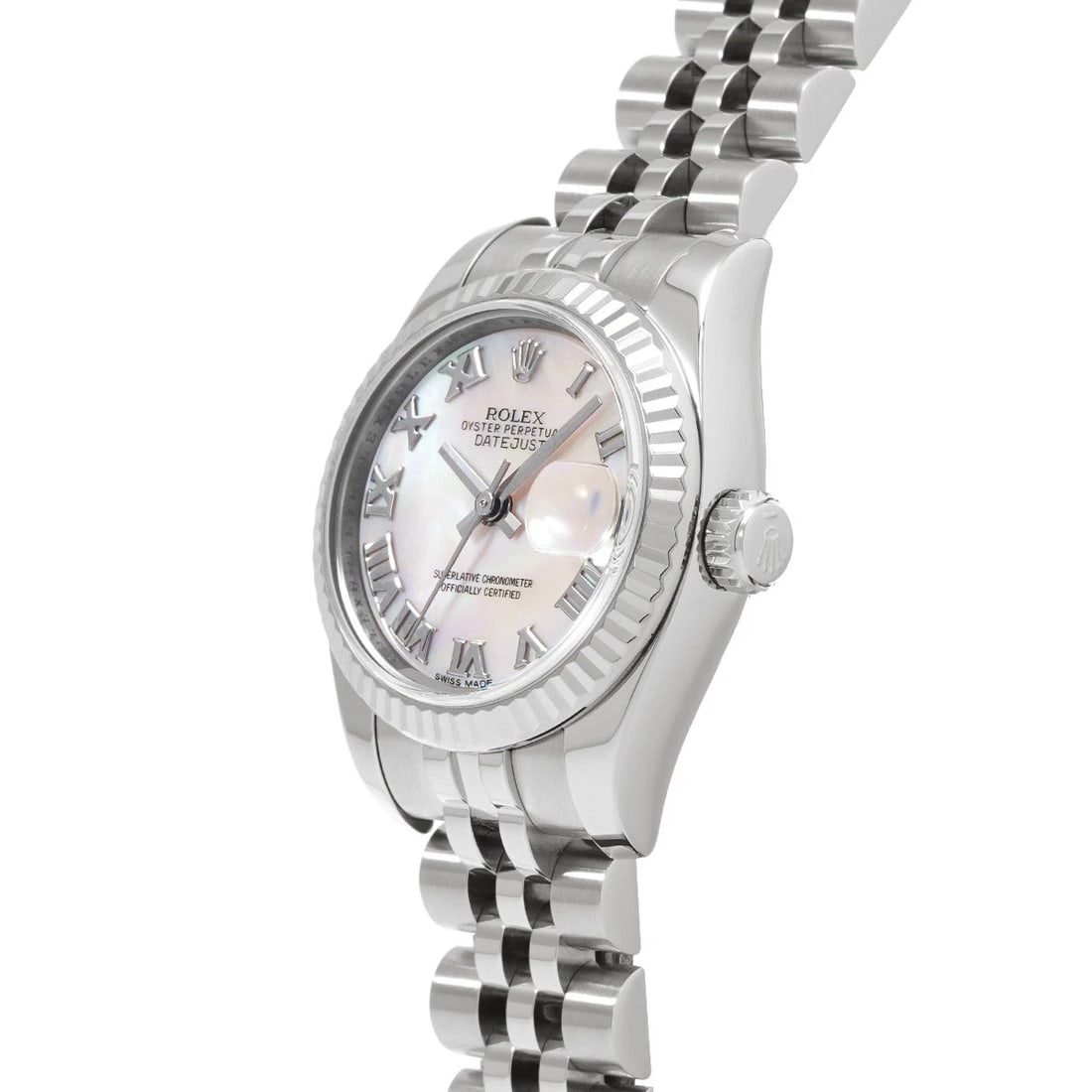 ROLEX DATEJUST WHITE SHELL WATCH - 2